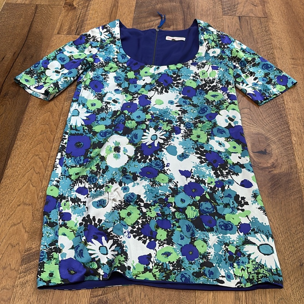 Rebecca Taylor Woman’s Green and Blue Floral Dress Size 2
